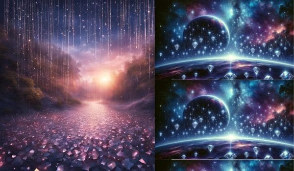 Foto simulando Chuvas de diamante nos planetas gigantes