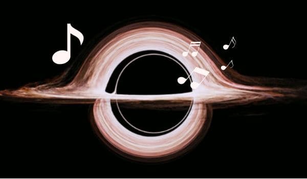 Fogo de um buraco negro emitindo som