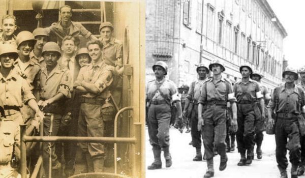 Imagens à esquerda de Militares Brasileiros na 1ª Guerra e à direita militares na 2ª Guerra Mundial